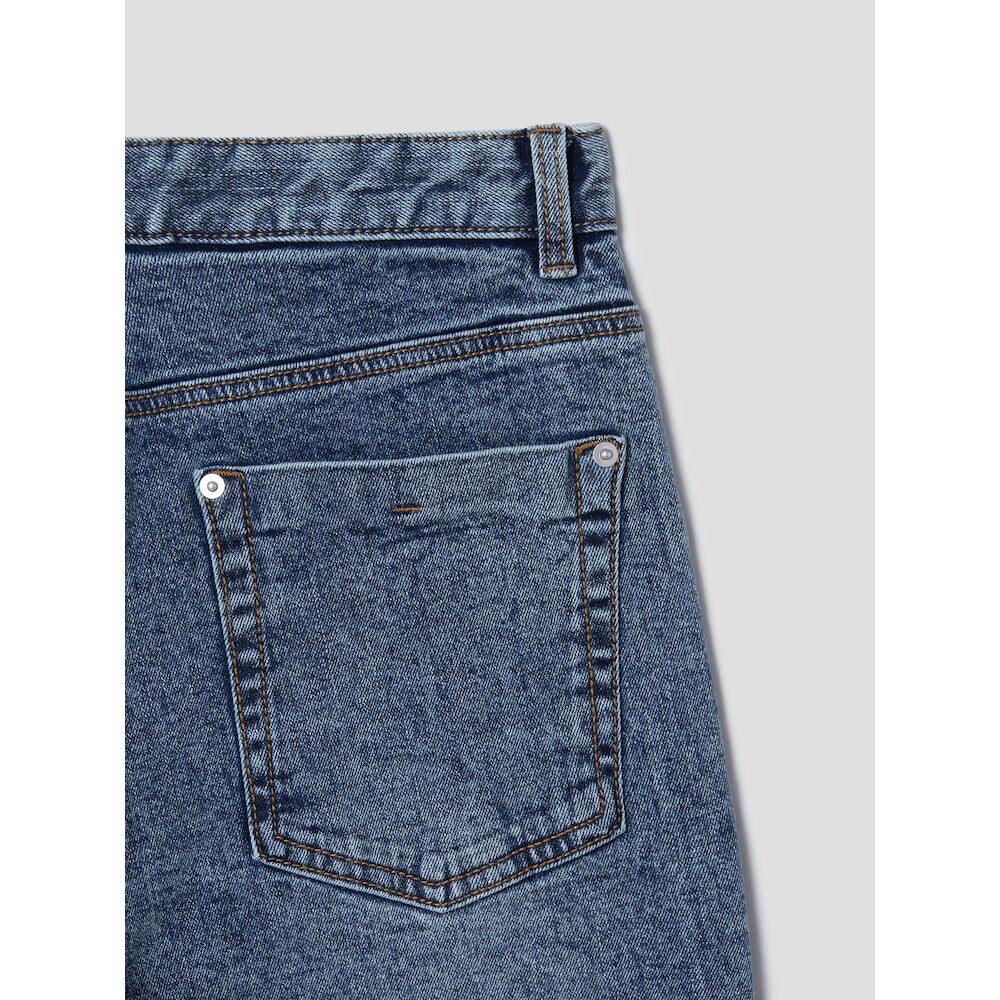 8SECONDS Mid-Length Straight Denim Pants Blue
