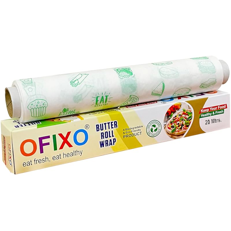 OFIXO Food Wrap 20 Meter Roll, Multipurpose Wrapping Paper for Cooking, Baking & Food Storage, Pack of 1