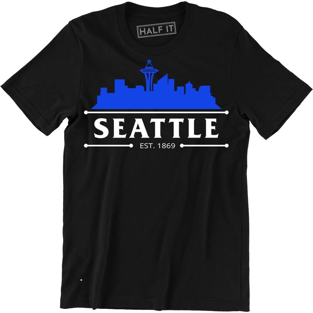 Seattle Est 1869 Shirt - Skyline Badge Seattle City Men s T-shirt Tee Unisex T-Shirt L