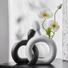 Ceramic Figure Vase Couple Abstract Hollowed-out Flower Arrangement Ornaments Flower Vase Creative Display Home Decoration