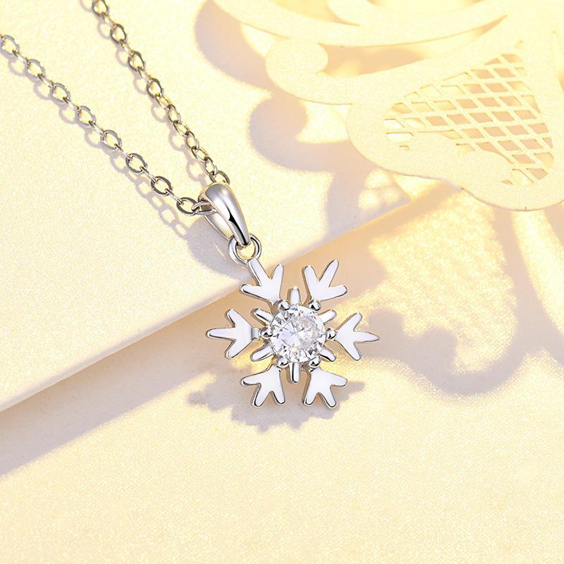 Elegante Damen Schneeflocken Anhänger Halskette - Leichtes Luxusdesign, Weihnachtsgeschenk 2022 Schlüsselbeinkette.