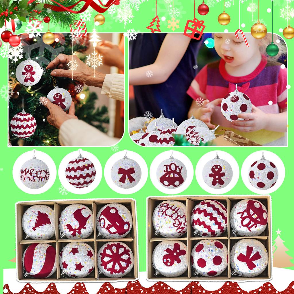Christmas Cartoon Foam Candy Decoration Christmas Ball Pendant Macaron Colorful Sequins Christmas Tree Decoration Ball