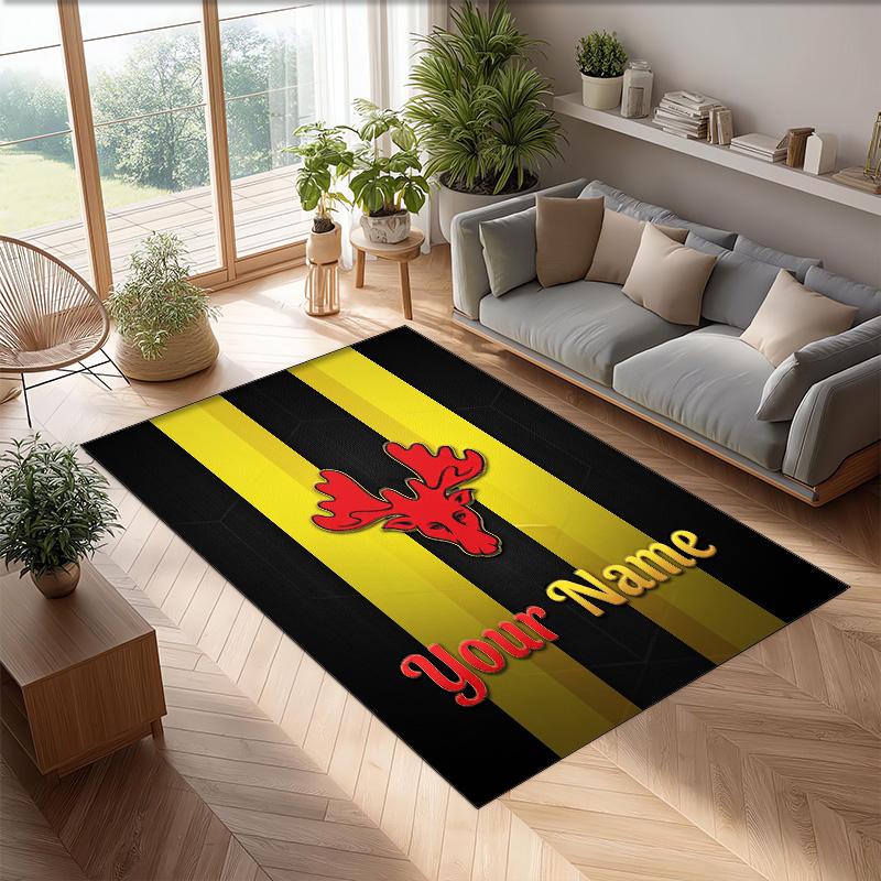 Watford FC Printed Crystal Velvet Rug Non‑Slip Crystal Velvet Carpet For Sofa Bedroom Indoor Home Decoration
