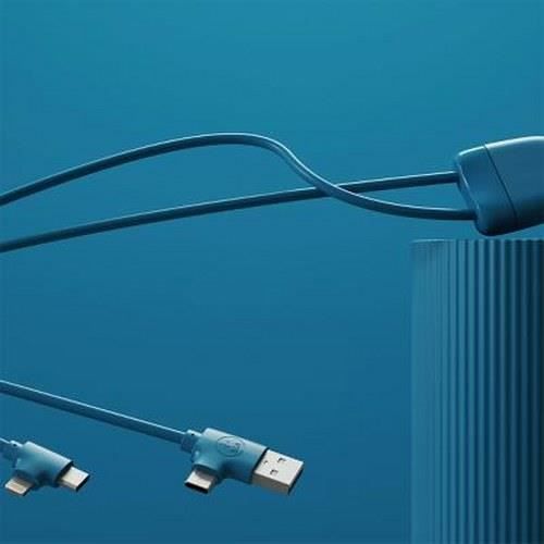 Câble Multi-connecteur - XOOPAR - Ice-C 4 En 1 - USB A, USB C, Lightning - 1m - Écoresponsable