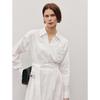 ELLE Women's Hollow V-Neck Shirt Dress