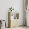 VidaXL Buffet haut chêne sonoma 63x33x100 cm bois d'ingénierie, armoire à livres, armoire à livres moderne, étagère à livres 855099