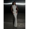 Fashion Fashion Sexy High-Necked Glossy Dress Sexy Waist Trimming Slimming Sleeveless Vest Sheath Dress