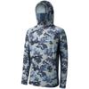 Men Forest Leaf Camo Anti‑UV Fishing Hoodie With Face Mask UPF50+ Quick Dry Breathable Long Sleeve Fishing Hunting Clothing