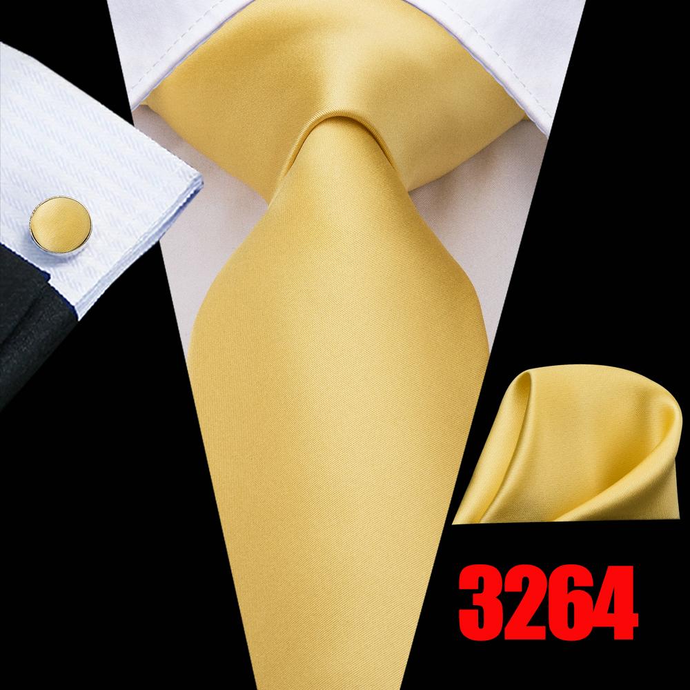 Hi-Tie Mens Golden Silk Tie Business Wedding Necktie Hanky Cufflinks