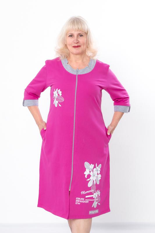 Women’s Zip-Up Fleece Robe – Soft Fabric & Stylish Print, Demi-season, 8004-023-33 HC