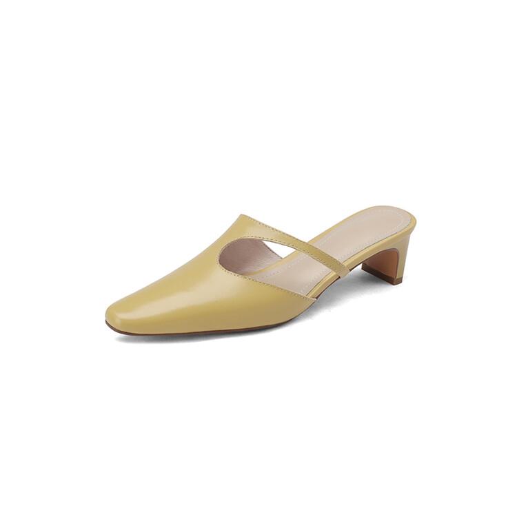 Fashion New 2025 Summer Women Shoes Mules Shoes for Women Simple Women Slippers Small Square Toe Slippers Ladies Shoes Zapatos De Mujer