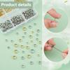 PH PandaHall 220pcs 6 Styles 18K Gold Spacer Beads with Large Hole Stainless Steel Smooth Round Spacer Beads, Flat Round Donut Metal Beads for