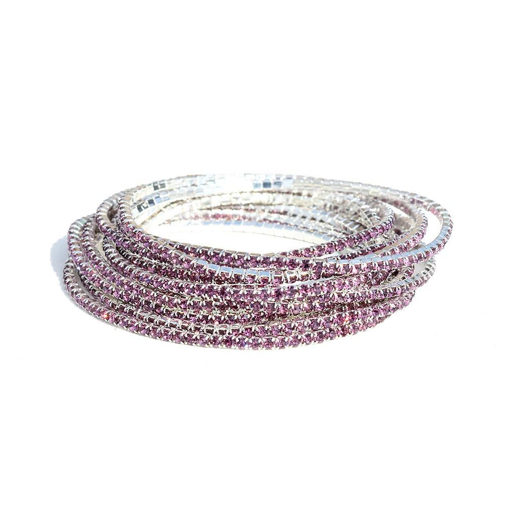 European & American Style Colorful Zircon Diamond Elastic Tennis Bracelet