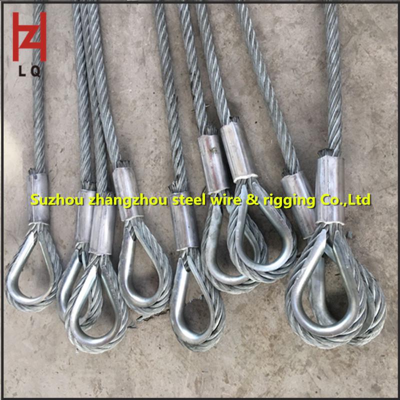 Galvanized Steel Wire Rope Sling, 36mm Diameter, Smooth Surface, Burr-Free