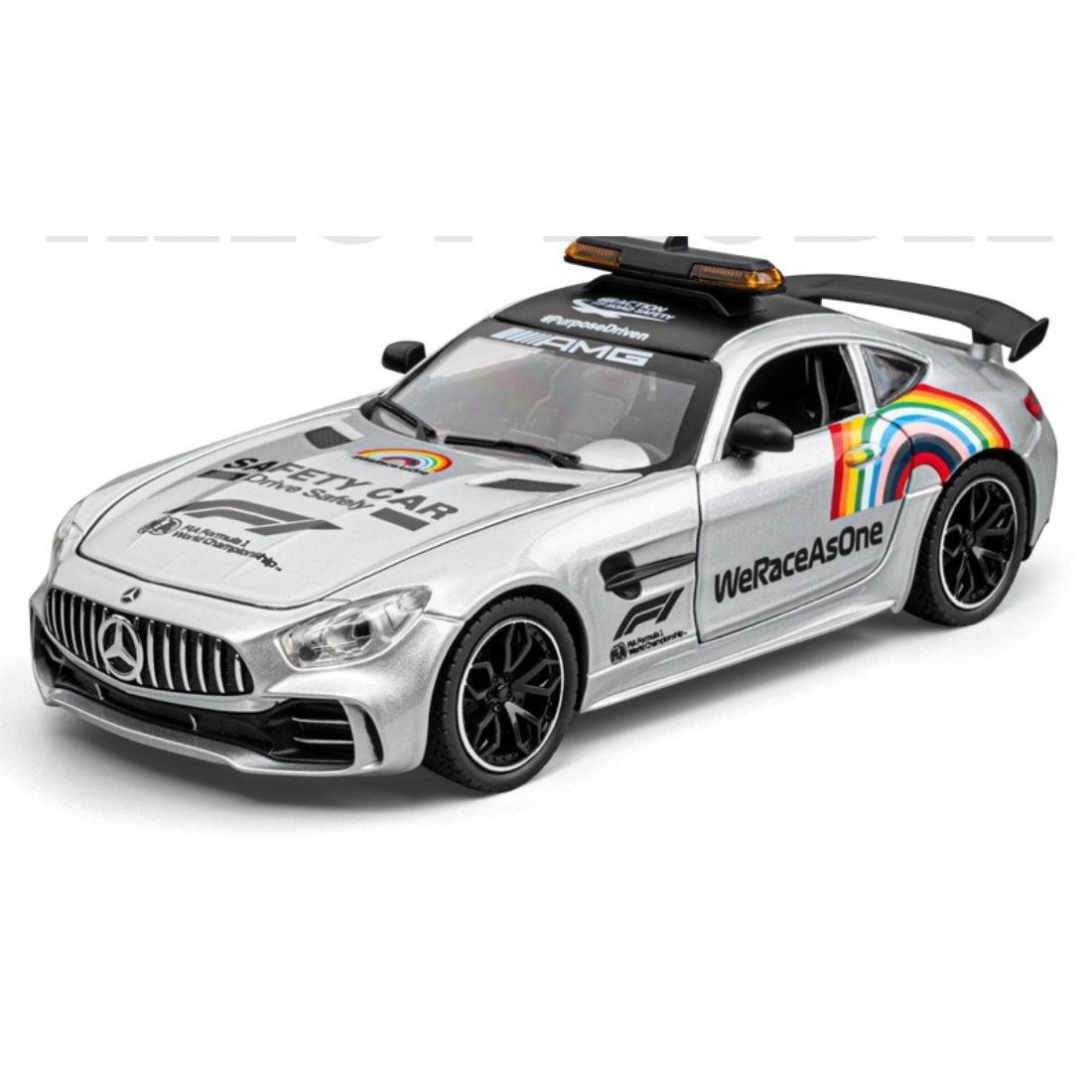 

1/24 Benz F1 Event Safety Rescue Alloy GTR Sports Car Model Children s Sound Light Recovery Car Toy Car Giving Boy Gift Choice серебряный