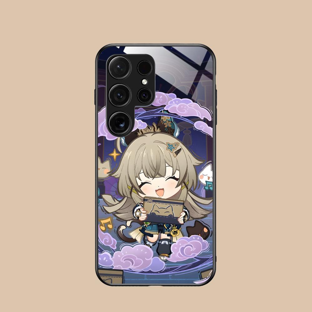 Game GI Kirara Mobile Phone Case for Samsung Galaxy S26 S25 S24 S23 S22 S21 S20 Note20 Plus FE Ultra Glass Colorful Cover Pretty