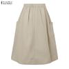 ZANZEA Faldas de verano sueltas con cintura elástica informal para mujer