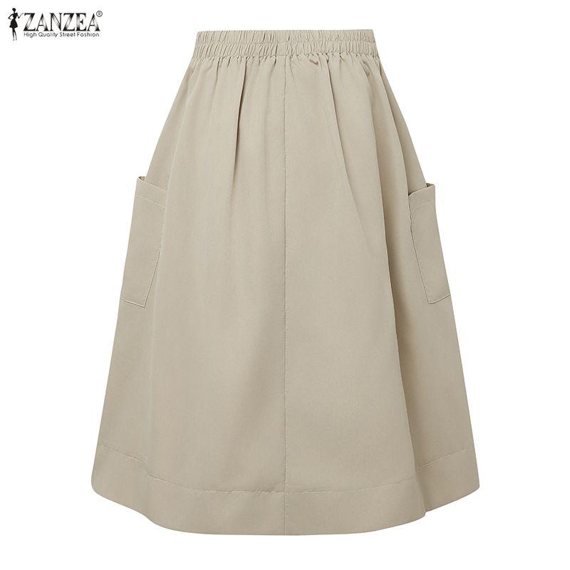 ZANZEA Dámské ležérní letní sukně s elastickým pasem