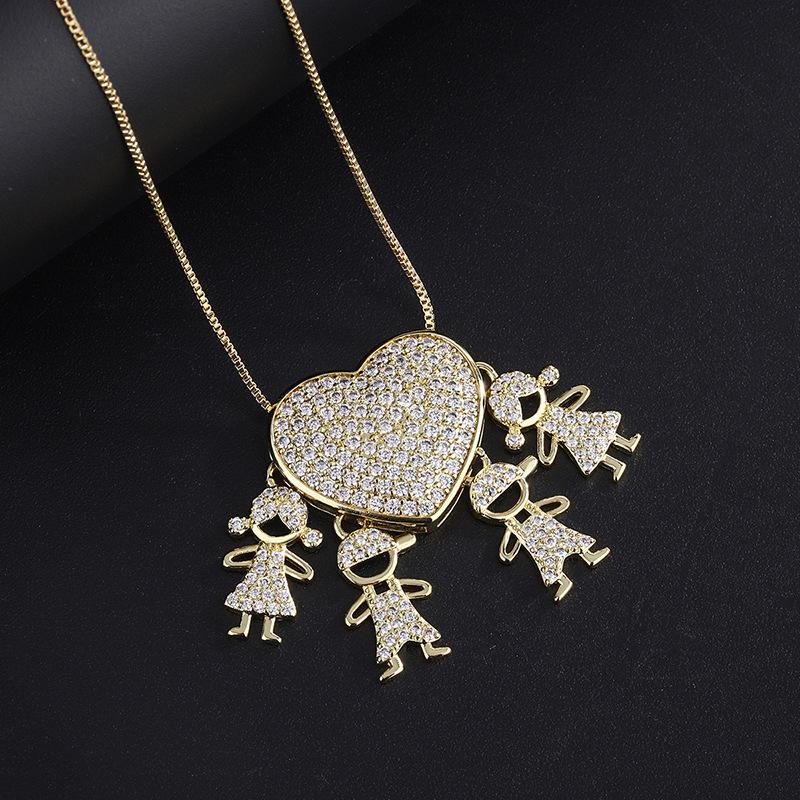 

European and American necklaces women s creative micro-inlaid zircon boys and girls pendants elegant love necklaces couple gifts