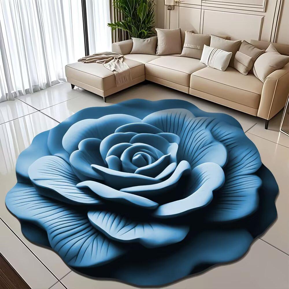 Peony Flower Floor Mat Home Living Room Carpet Stain Resistant Easy Care Bath Mat Absorbent Door Mat For Kitchen Bathroom Entryway