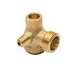 Brass Threaded Check Valve Connector with 3 Ports for Air Compressor Valve Repair and Replacement Fits Valve Sizes 10*16*20
