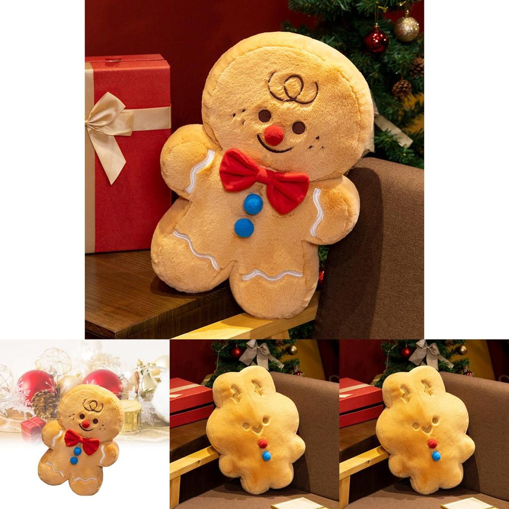 Adorable Gingerbread Man Plush Toy Soft Cuddly Doll Cartoon Character For Girls
