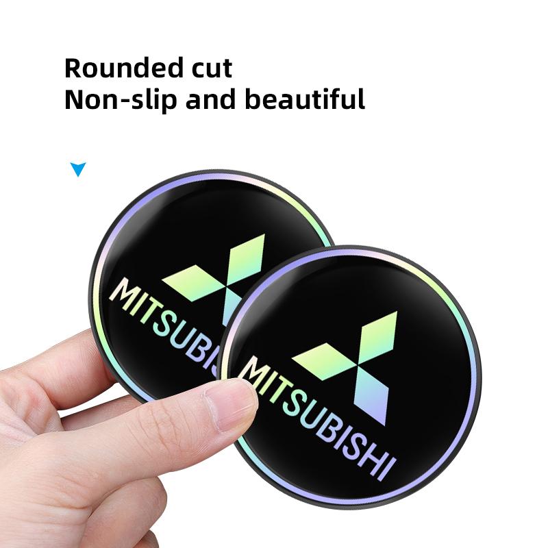mkhr6 2Pcs Car Water Cup Mat Auto Interior Storage Pad Accessories For Mitsubishi Lancer Ralliart ASX Mirage Pajero Xpander Attrage