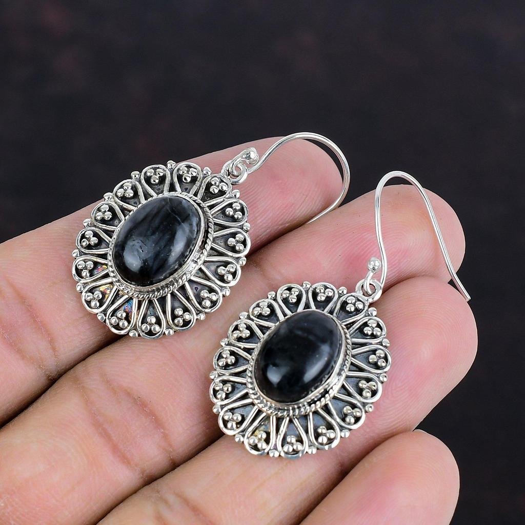 Picasso Jasper Earrings 925 Sterling Silver Earring Handmade Gemstone Earring Vintage Jewelry Gifts For Mother Dangle Earring Silver Jewelry