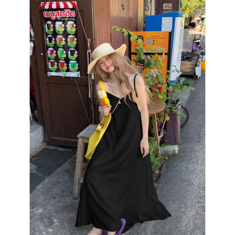 

Женское платье-халтер с нежным темпераментом и нежным ветром, летнее платье с первой любовью и супер-феей, длинное платье A Word M чёрный