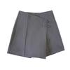 Gray Buttoned A-Line Skirt with Slit - Women's Spring/Summer Chinese Style Hip-Wrapped Skirt