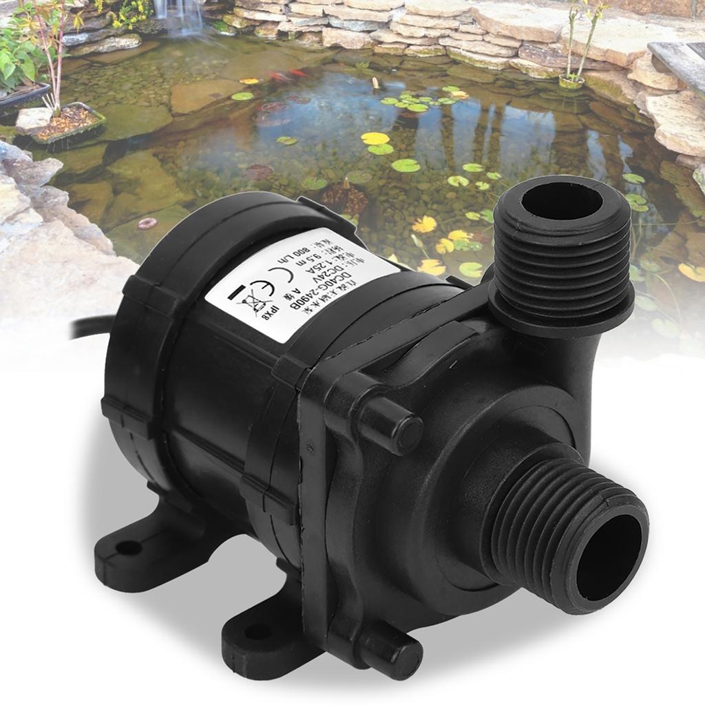 24V , 750L H 950cm Lift Quiet Brushless Submersible Pump, 20mm Ports High Circulation for Aquarium Hydroponics Garden Fountain Cooling