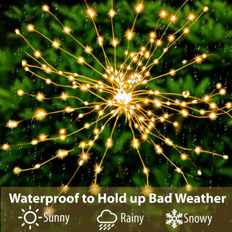 LED Solar Feuerwerk Lichter Wasserdichte Outdoor Löwenzahn Flash String Fairy Lichter für Garten Landschaft Rasen Dekor