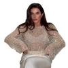 Manufacturer 2026 Loose Sexy Spice Girl Wool Sequined Top Long Sleeve Hollow Pullover Knitted Sweater