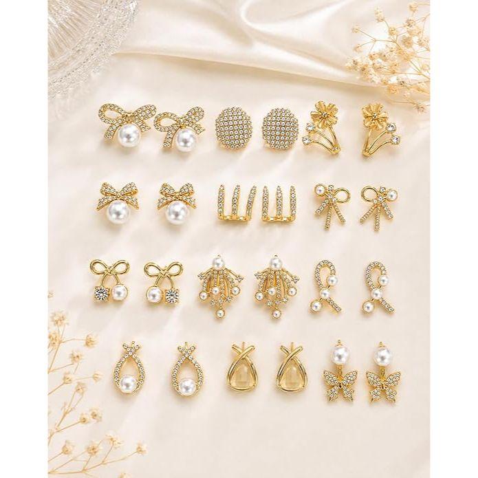Shining Diva Fashion 12 Pairs Set Earrings for Women Girls with Stylish Organizer Box | Valentine Birthday Rakshabandhan Gifts