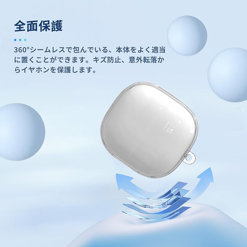 For Anker Soundcore C40i for case cover [NOUKAJU] wireless earphones TPU protective case (With carabiner + strap included) ) Fall prevention Scratch