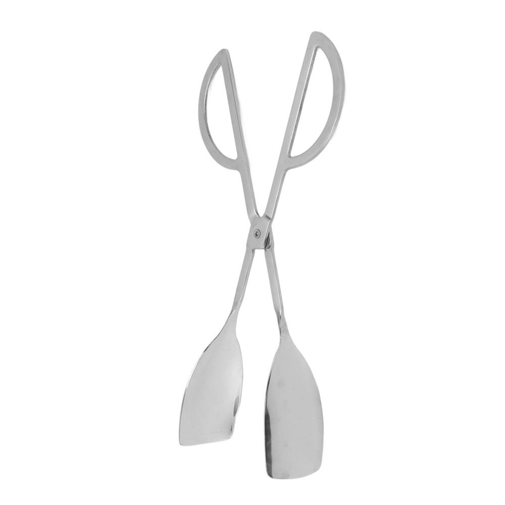 2 PCS Stainless Steel Serving Tongs Silver Buffet Tongs Practical Food Tongs Salad Cake Bread