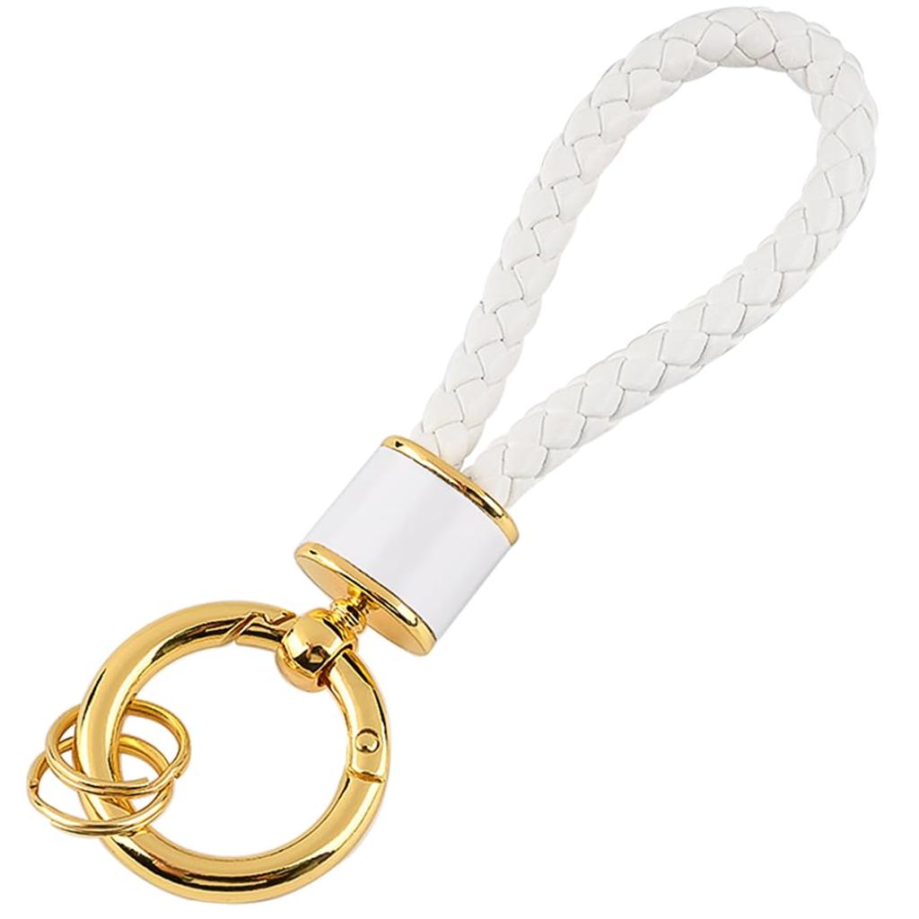 MOPCONY Key Chain, Car Carabiner, Leather, Braided Bicycle, Keychain, Stylish, Includes Key Ring, Men's,