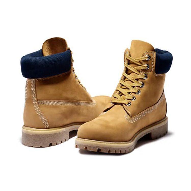 Timberland 6 Inch Premium Waterproof Boots 'Wheat Nubuck Blue Collar' A2DVF231