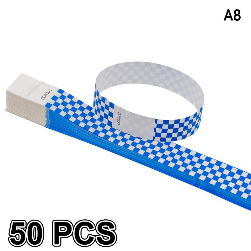 50/100Pcs Mosaic Pattern Colorful Paper Wristbands Waterproof Disposable Bracelets For Parties, Concerts, Festivals