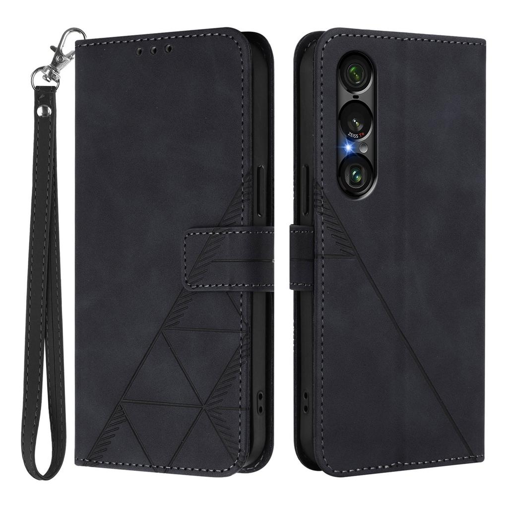 For Sony Xperia 1 VII Leather Case with Hand Strap Wallet Stand Phone Cover