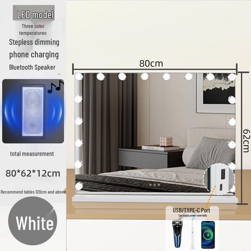 Large Smart HD LED Makeup Mirror with Rechargeable Fill Light