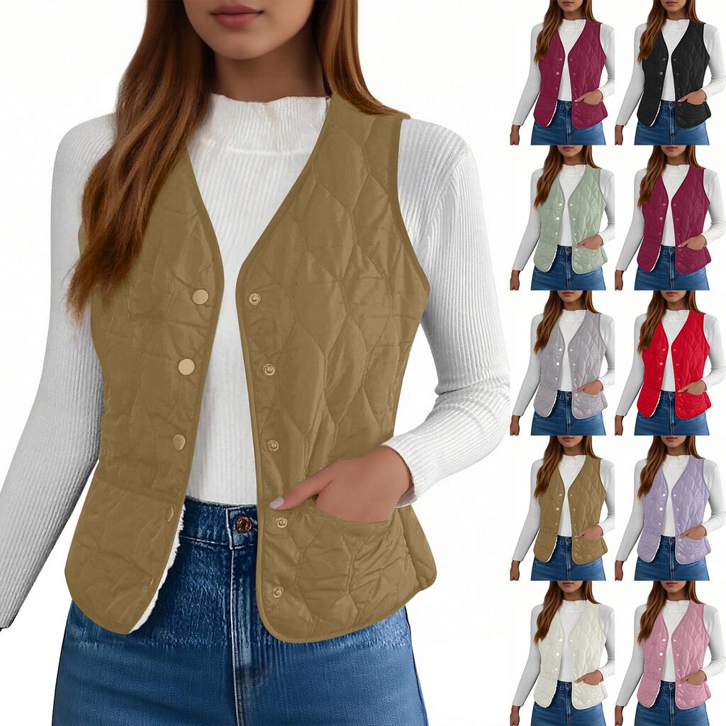 Fashionable Women's Cotton Vest, Thin And Slim Short Cold-proof Warm Vest