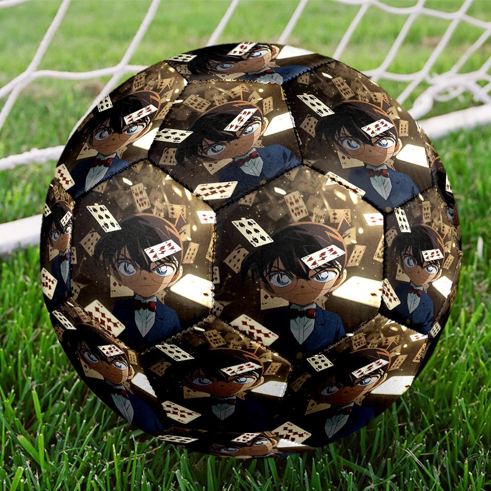 Detective Conan Print Size 5 Soccer Ball, Standard Match Football for Sports Game and Team Practice, Ideal Gift for Soccer Fans