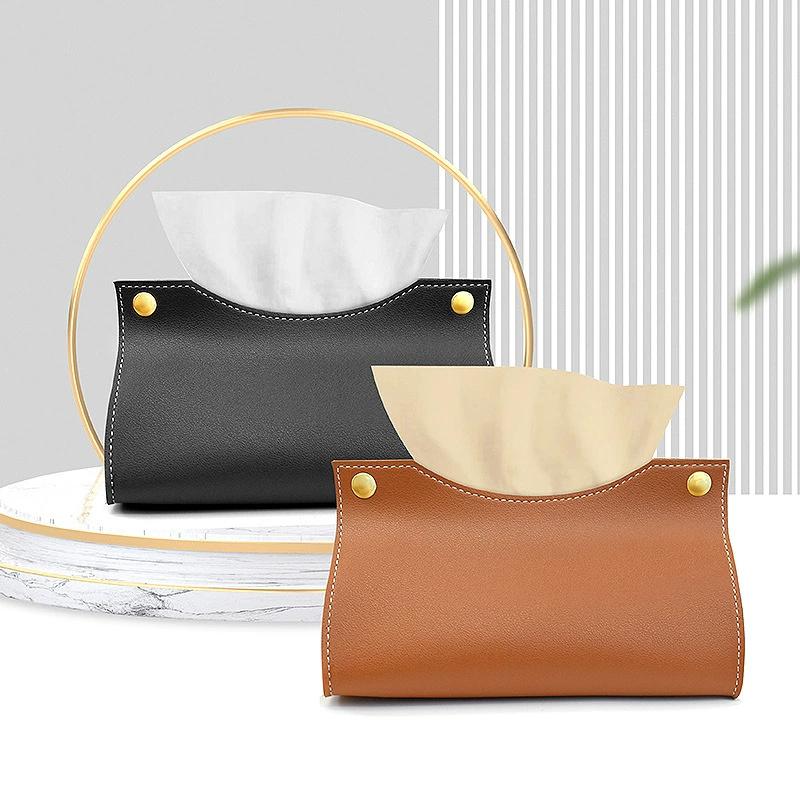 

Leather Tissue Box Napkin Holder Car Tissue Box Home Living Room Holder Case Storage Hotel Carton Household Home Large Storage сірий колір