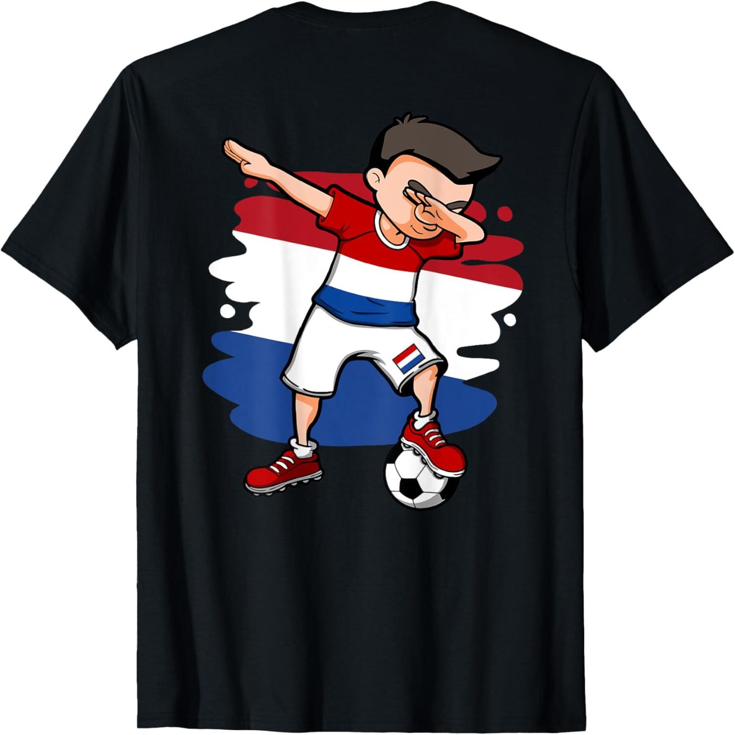 Dabbing Soccer Boy Netherlands Jersey Dutch Football Lovers T-Shirt S разноцветный