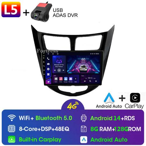 Fortress Android 10 Car Radio For Hyundai Solaris Verna Accent 2010 - 2016 Multimedia Video Player Navi GPS 2 Din DVD Head Unit