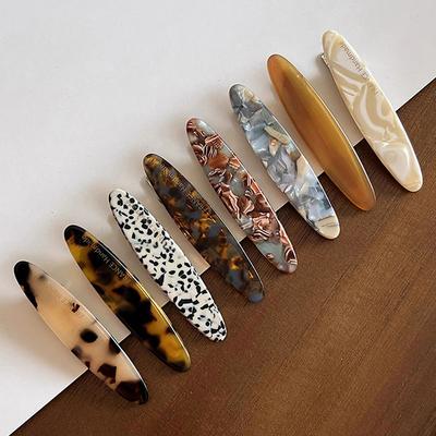 Simple Acetate Hair Clip Side Pins Tortoise Shell Colorful Barrettes Oval Shape Geometric Hairpin Women Hair Accessories