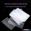 Seamless Frosted Nail Extension Tips - Super Thin, 240pcs Full & Half Cover Wearable False Nails