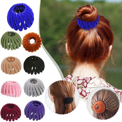 Haarspange in Vogelnestform, erweiterbarer Duttmacher, Haar-Accessoires, Pferdeschwanz-Clips für Damen, Dutt-Clips für dünnes, dickes, feines, lockiges Haar, Haarspangen aus Kunststoff
