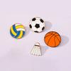 Modische Sport-Anstecknadeln Herren Basketball Badminton Tischtennis Volleyball Rugby Emaille-Abzeichen Metallverschluss Damen Denim-Schmuck